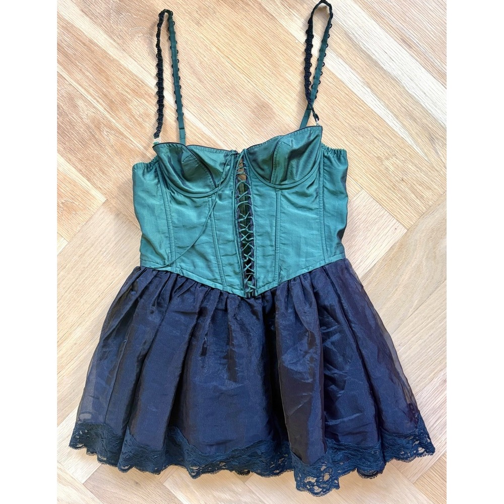Victoria's Secret Vintage Gold Label Corset Mini Dress Tulle Skirt Costume 90s
